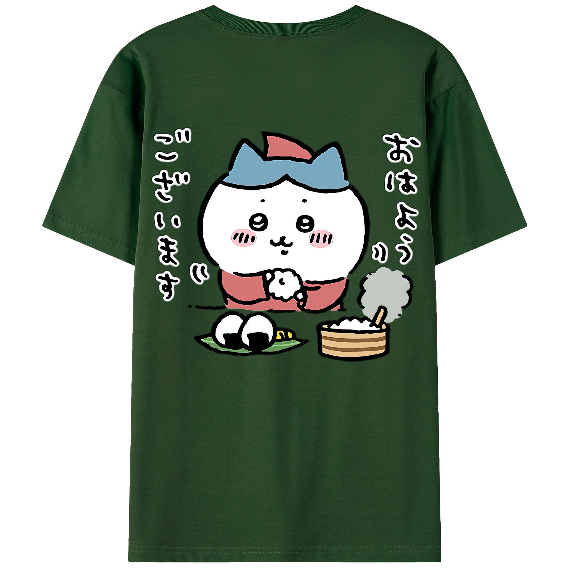 （画像用） ちいかわ ハチワレ Chii-kawa hachiware 綿100％半袖Tシャツ（背面プリント）